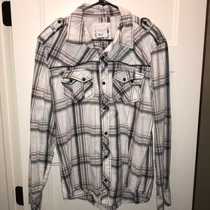 Casual snap on button up shirt